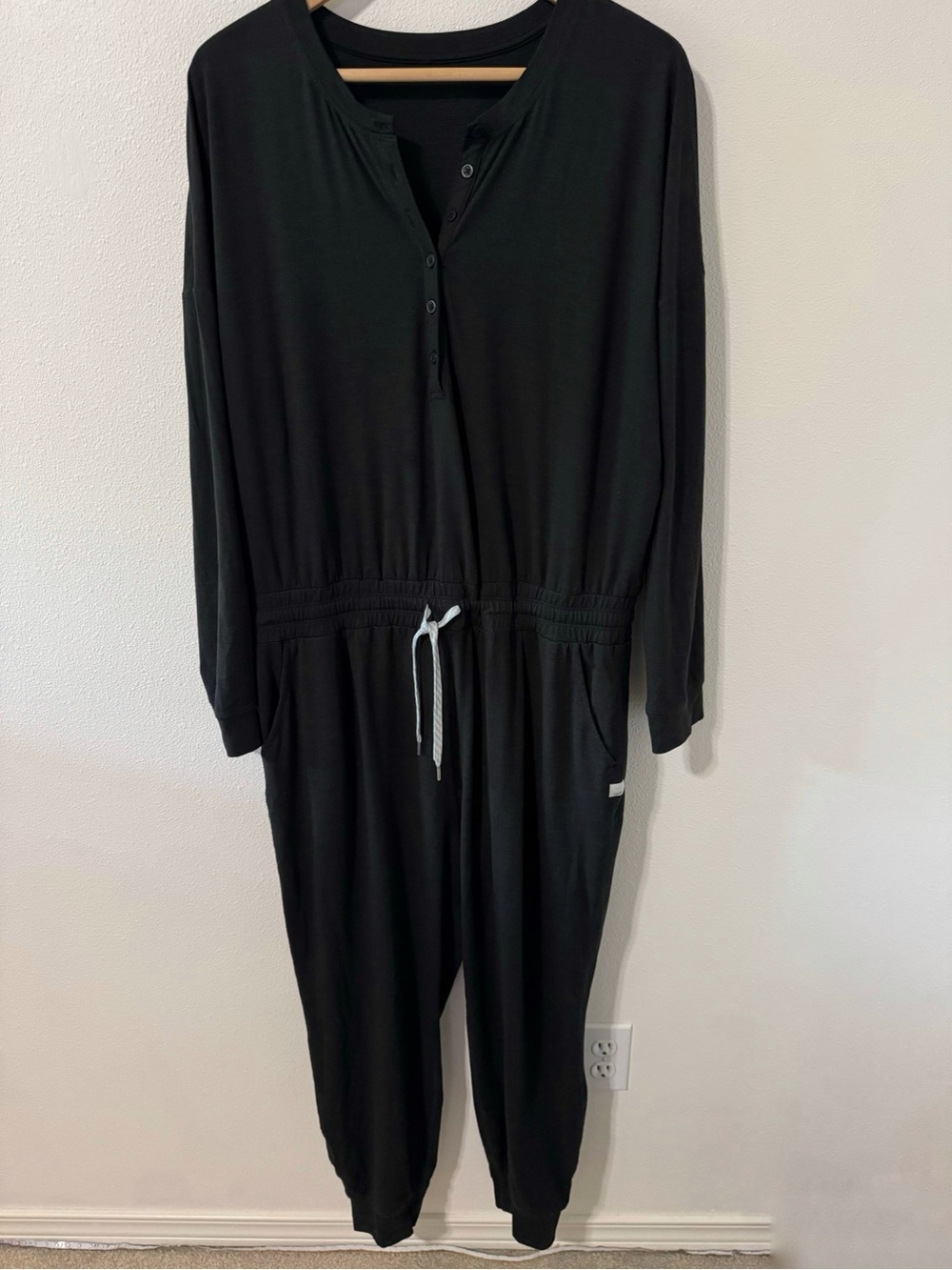 Vuori Lux Henley Jumpsuit Heather Ink Long Sleeve Athleisure Loungewear-XL